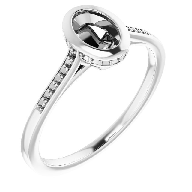 Bezel-Set Accented Engagement Ring
