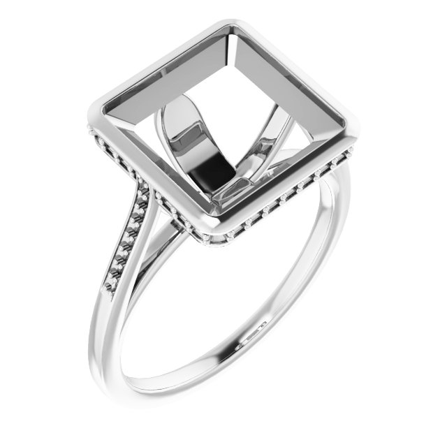Bezel-Set Accented Engagement Ring
