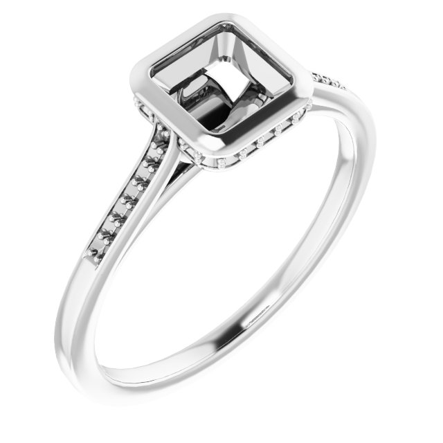 Bezel-Set Accented Engagement Ring