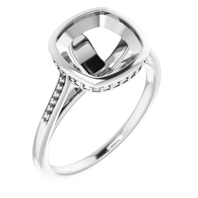 Bezel-Set Accented Engagement Ring