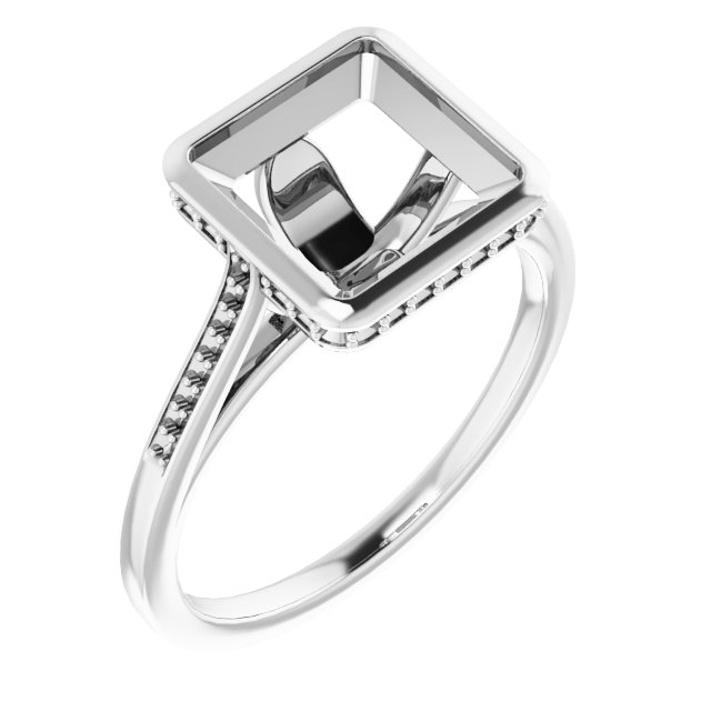 Bezel-Set Accented Engagement Ring