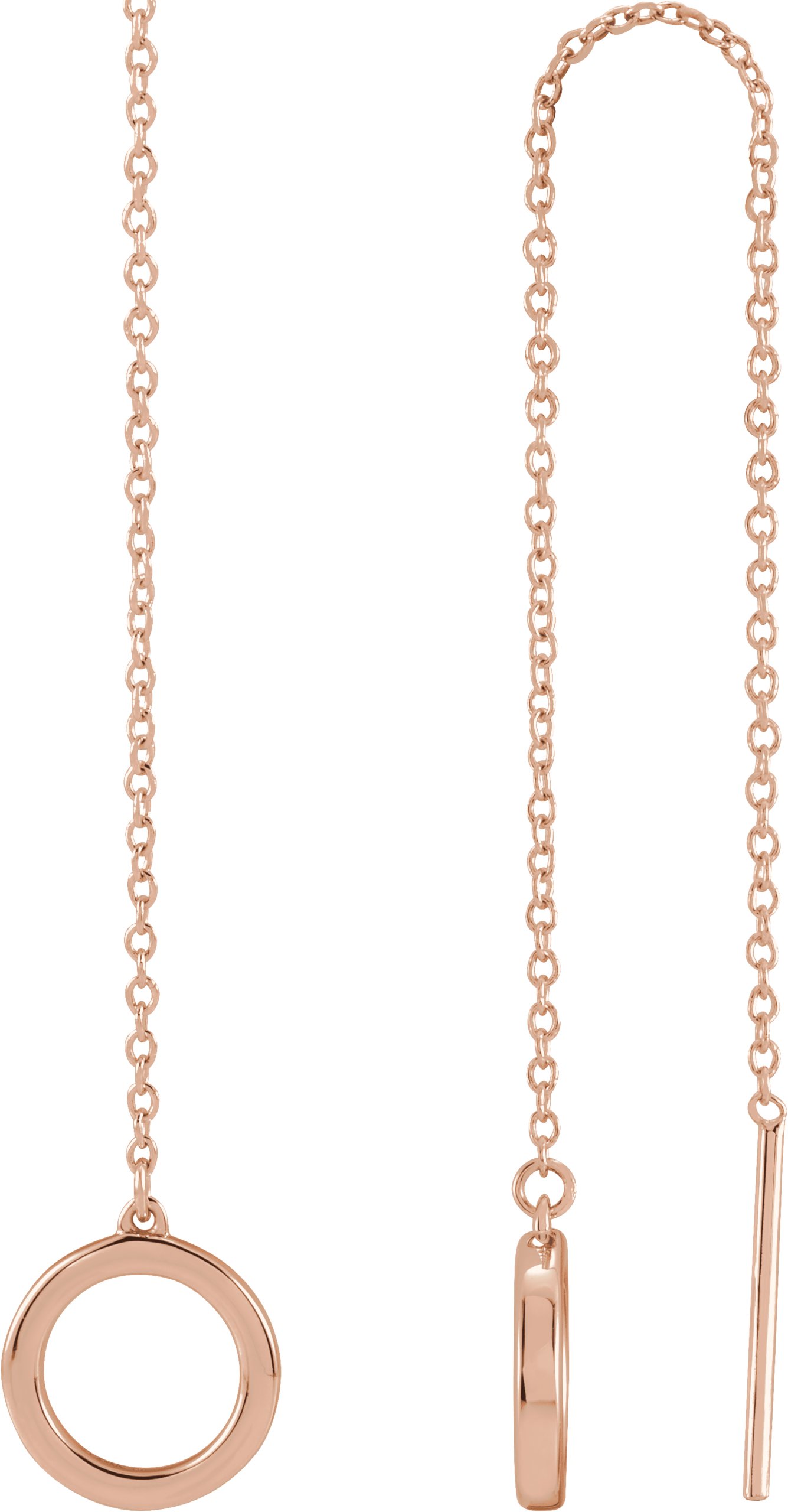 14K Rose Geometric Chain Earrings