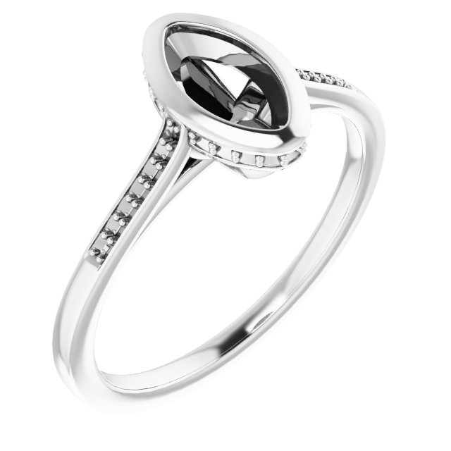 Bezel-Set Accented Engagement Ring