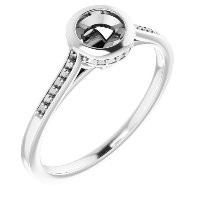 Bezel-Set Accented Engagement Ring