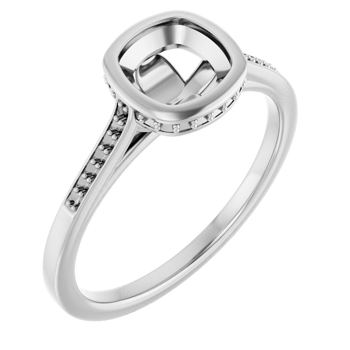 Bezel-Set Accented Engagement Ring