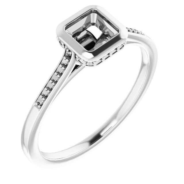 Bezel-Set Accented Engagement Ring