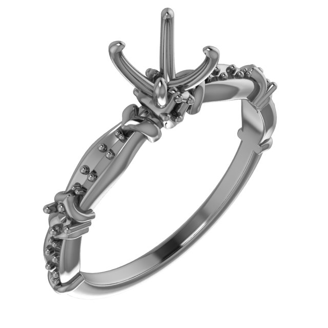 6.5 mm Round Engagement Ring Mounting