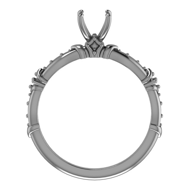 6.5 mm Round Engagement Ring Mounting view 2