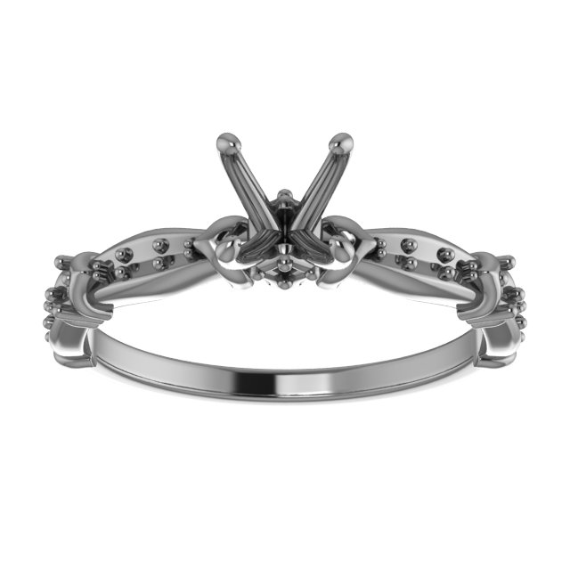 6.5 mm Round Engagement Ring Mounting view 3