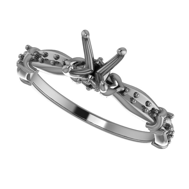 6.5 mm Round Engagement Ring Mounting view 5