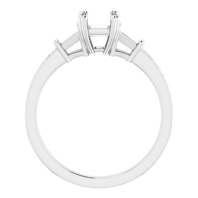 8x6 mm Emerald Ring Mounting view 2