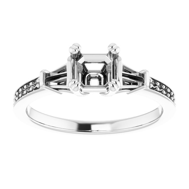 8x6 mm Emerald Ring Mounting view 3