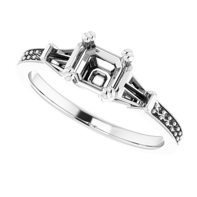 8x6 mm Emerald Ring Mounting view 5