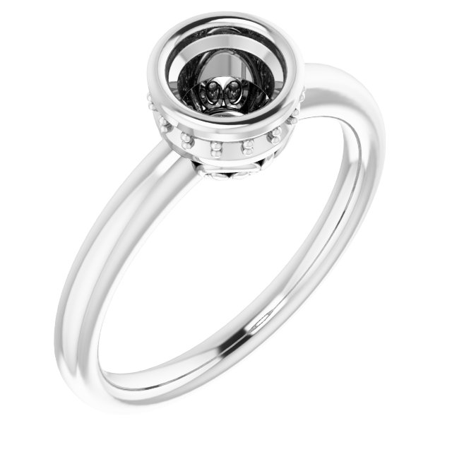 Bezel-Set Hidden Halo-Style Engagement Ring