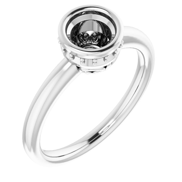 Bezel-Set Hidden Halo-Style Engagement Ring