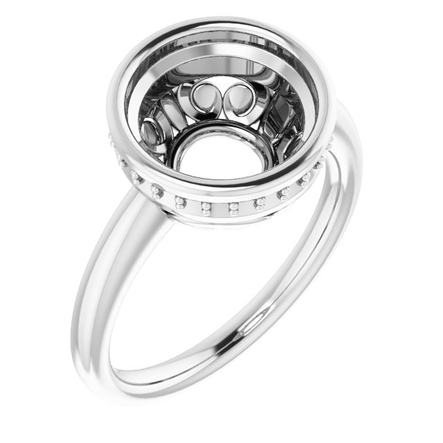 Bezel-Set Hidden Halo-Style Engagement Ring