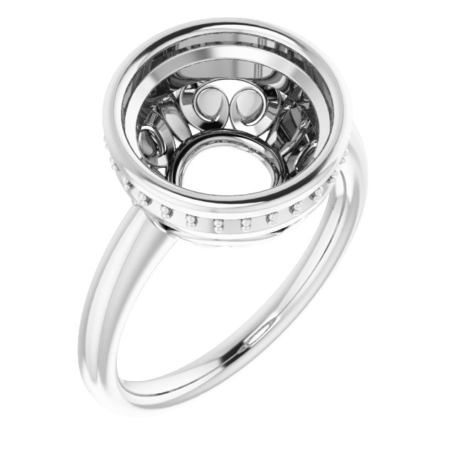 Bezel-Set Hidden Halo-Style Engagement Ring