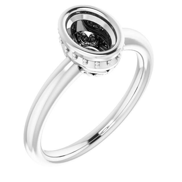 Bezel-Set Hidden Halo-Style Engagement Ring