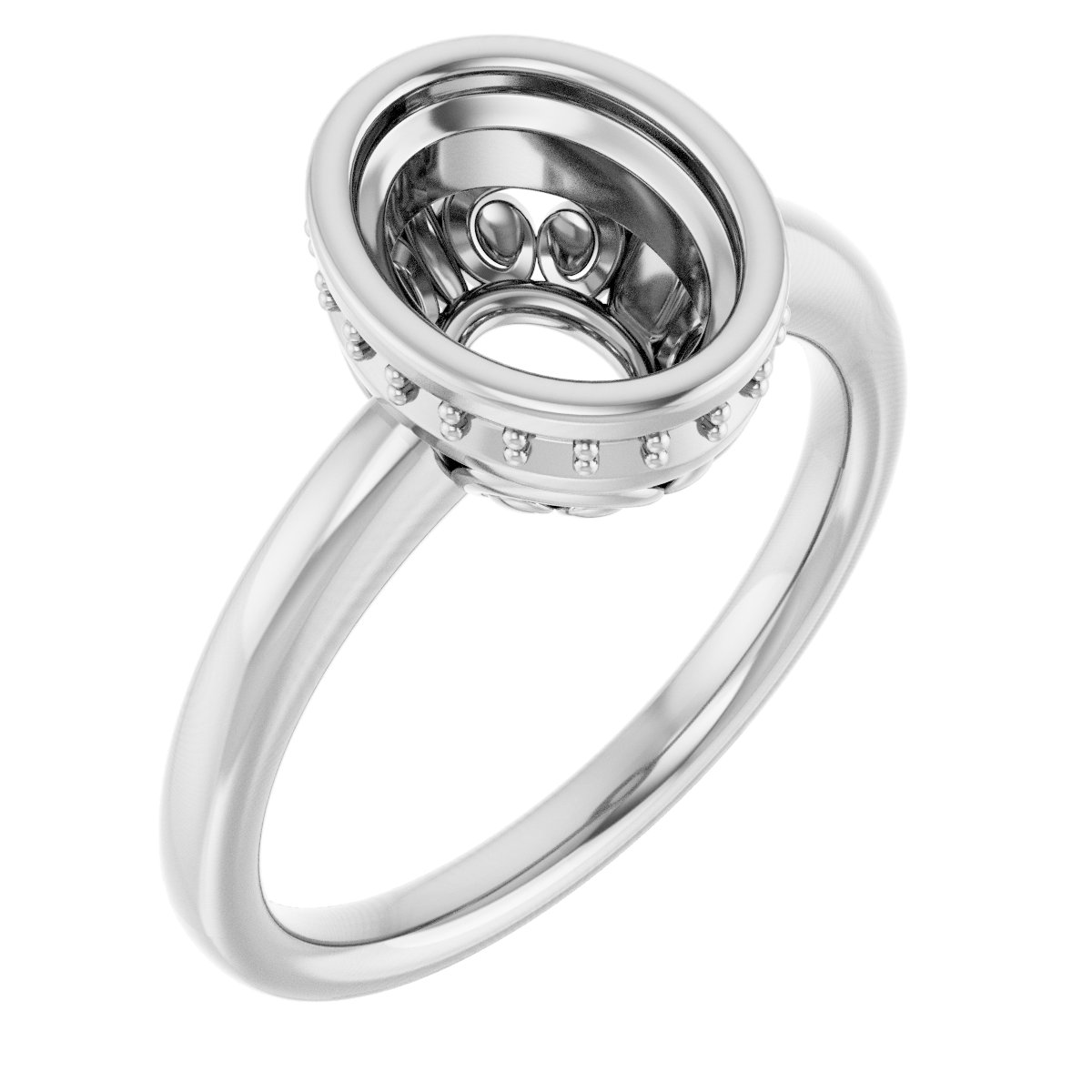 Bezel-Set Hidden Halo-Style Engagement Ring