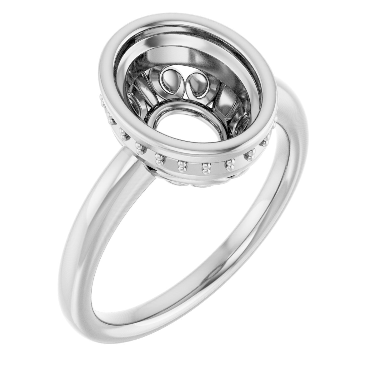 Bezel-Set Hidden Halo-Style Engagement Ring