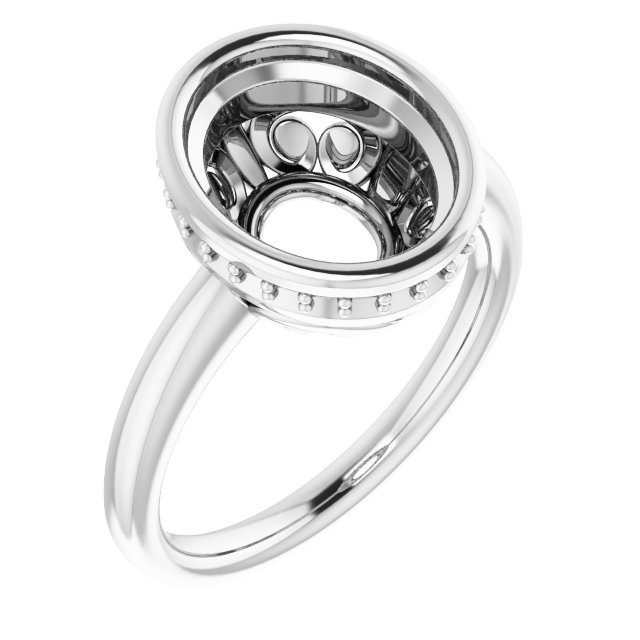 Bezel-Set Hidden Halo-Style Engagement Ring