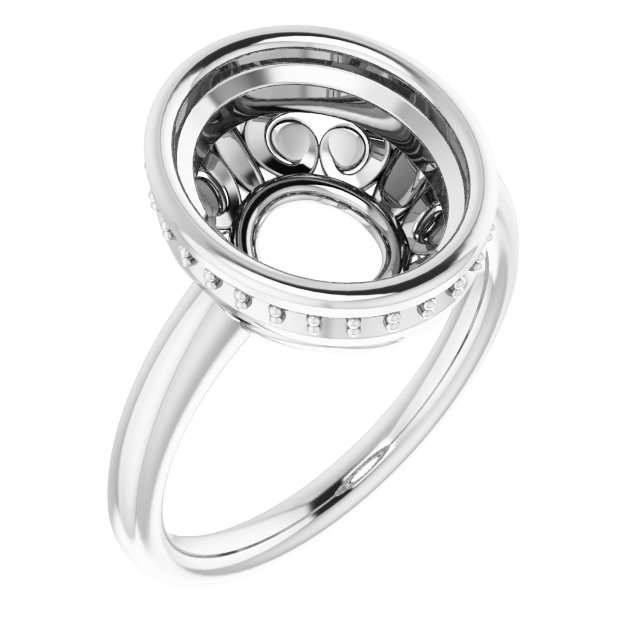 Bezel-Set Hidden Halo-Style Engagement Ring