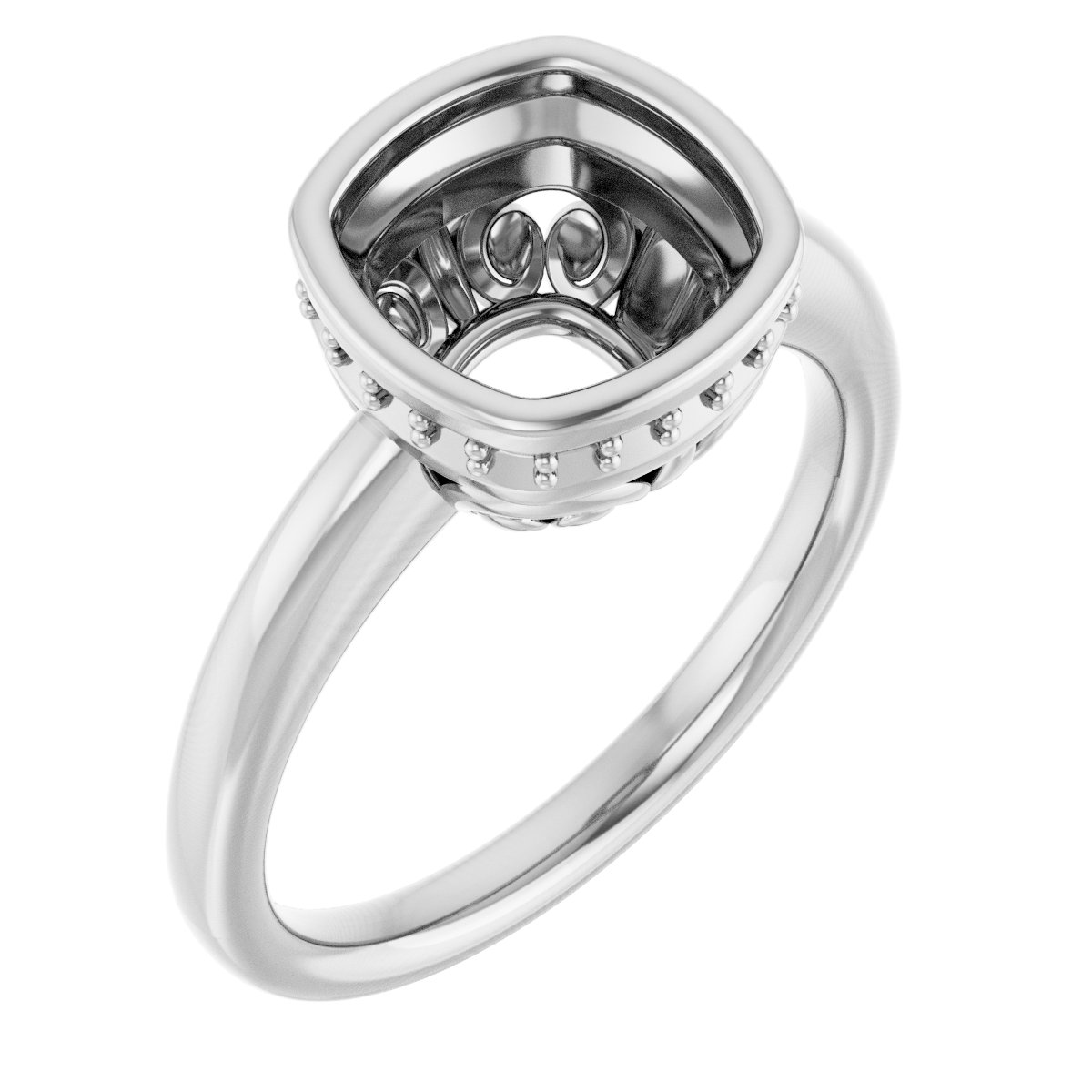 Bezel-Set Hidden Halo-Style Engagement Ring