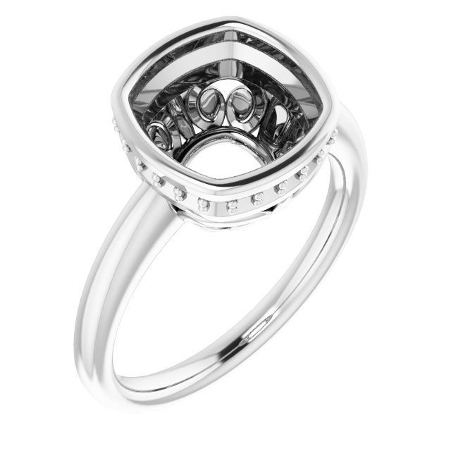 Bezel-Set Hidden Halo-Style Engagement Ring