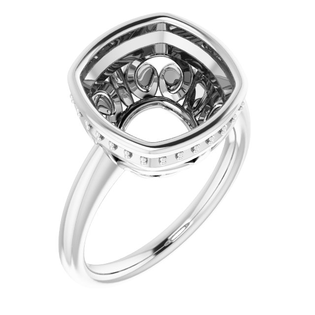 Bezel-Set Hidden Halo-Style Engagement Ring