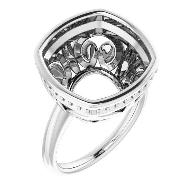 Bezel-Set Hidden Halo-Style Engagement Ring