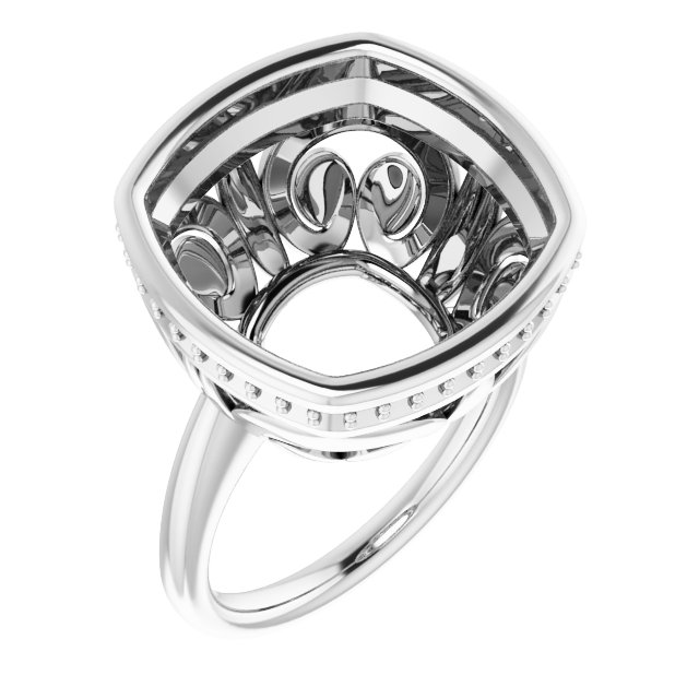 Bezel-Set Hidden Halo-Style Engagement Ring