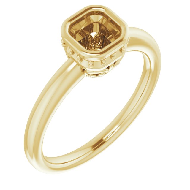 Bezel-Set Hidden Halo-Style Engagement Ring