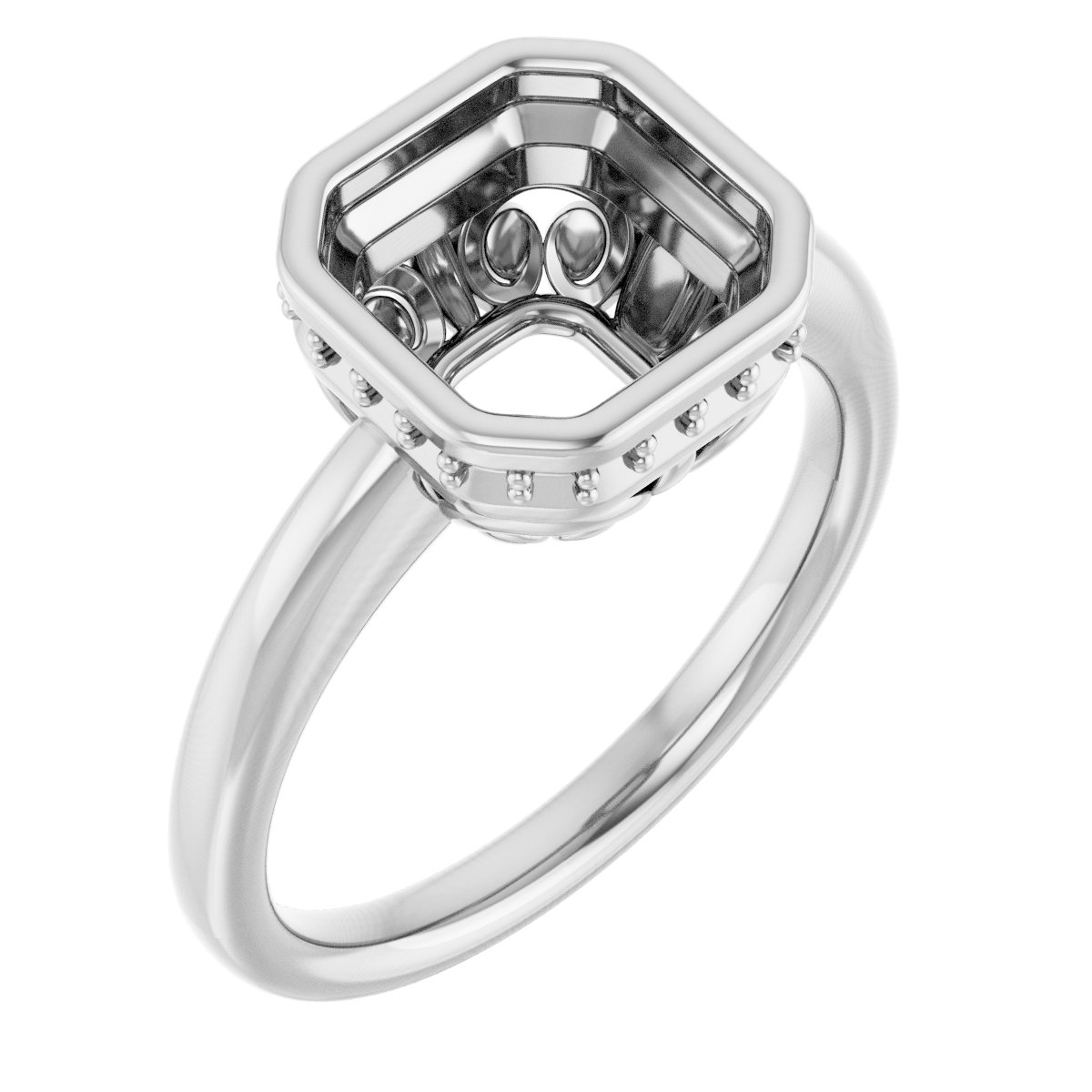 Bezel-Set Hidden Halo-Style Engagement Ring