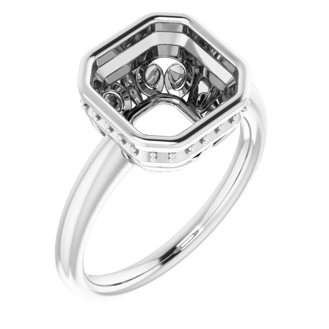 Bezel-Set Hidden Halo-Style Engagement Ring
