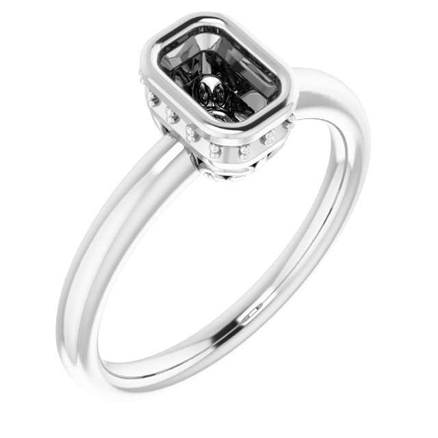 Bezel-Set Hidden Halo-Style Engagement Ring