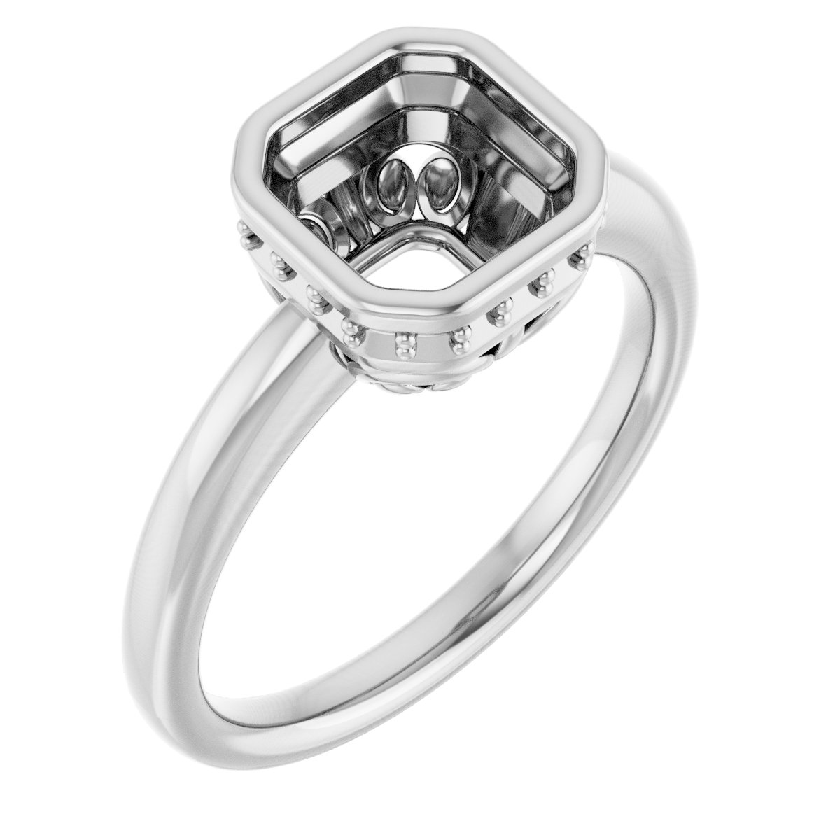 Bezel-Set Hidden Halo-Style Engagement Ring