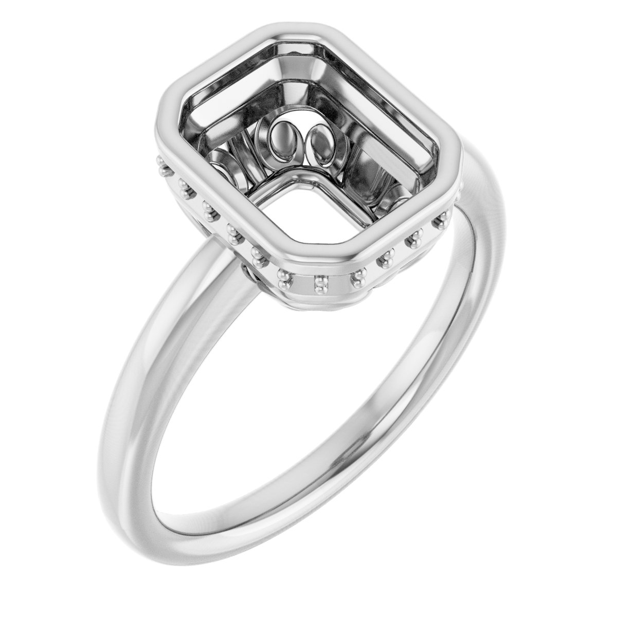 Bezel-Set Hidden Halo-Style Engagement Ring