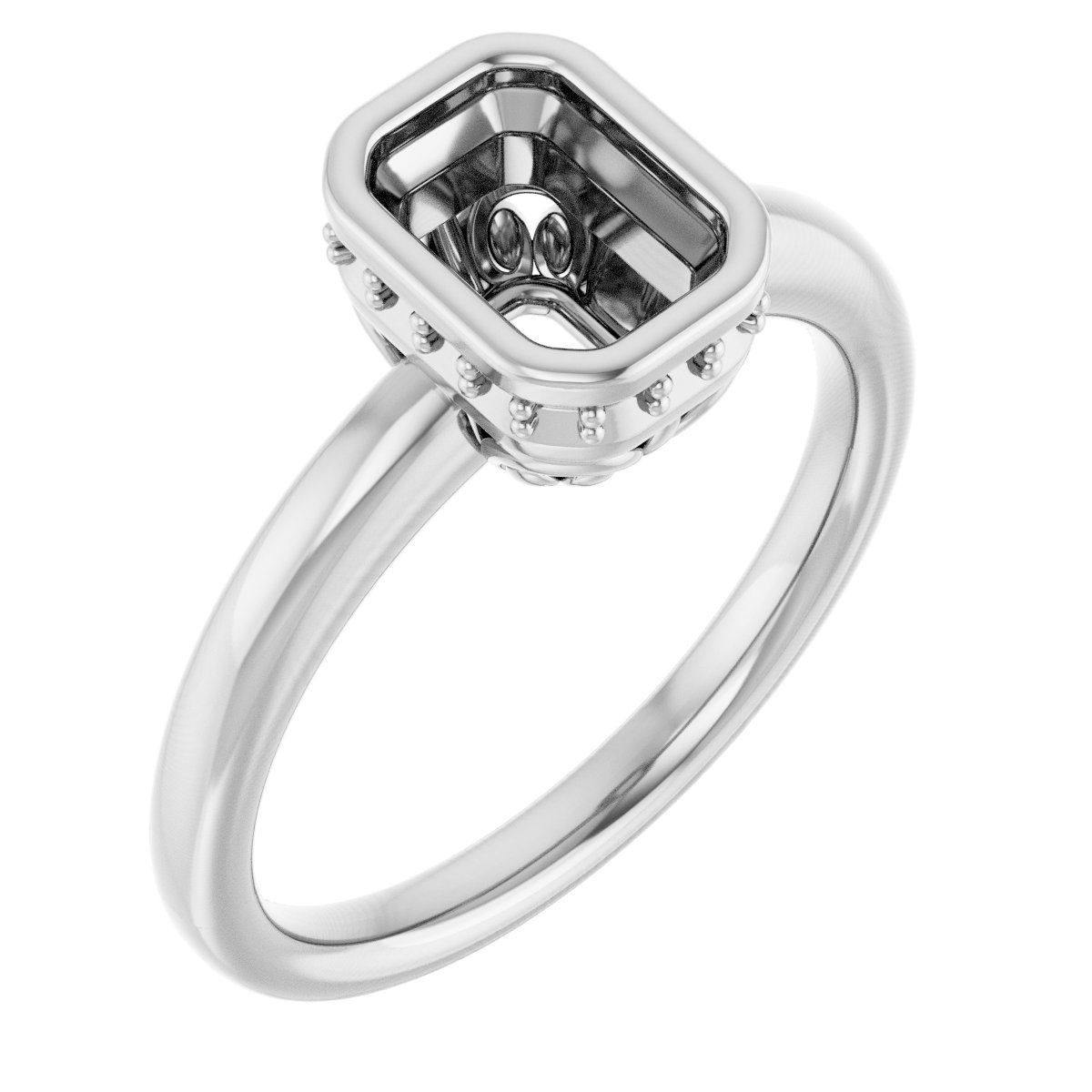 Bezel-Set Hidden Halo-Style Engagement Ring