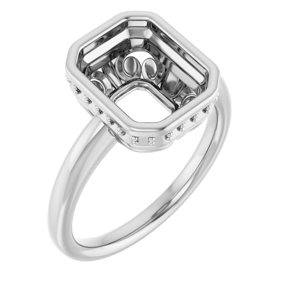 Bezel-Set Hidden Halo-Style Engagement Ring