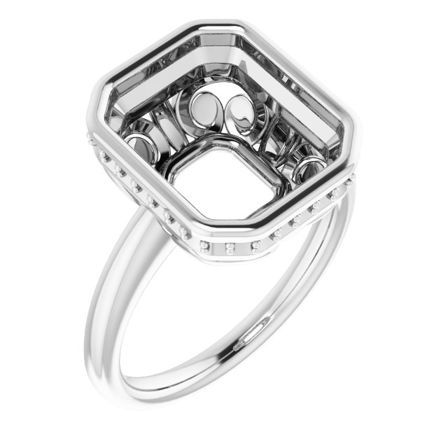 Bezel-Set Hidden Halo-Style Engagement Ring