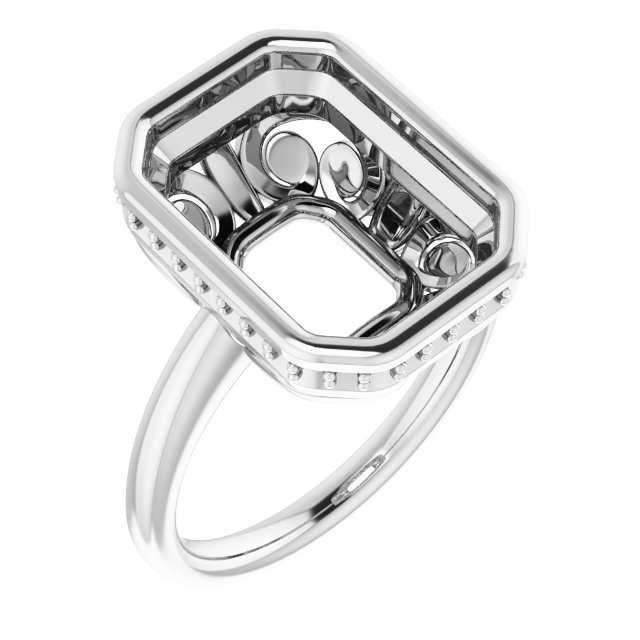 Bezel-Set Hidden Halo-Style Engagement Ring