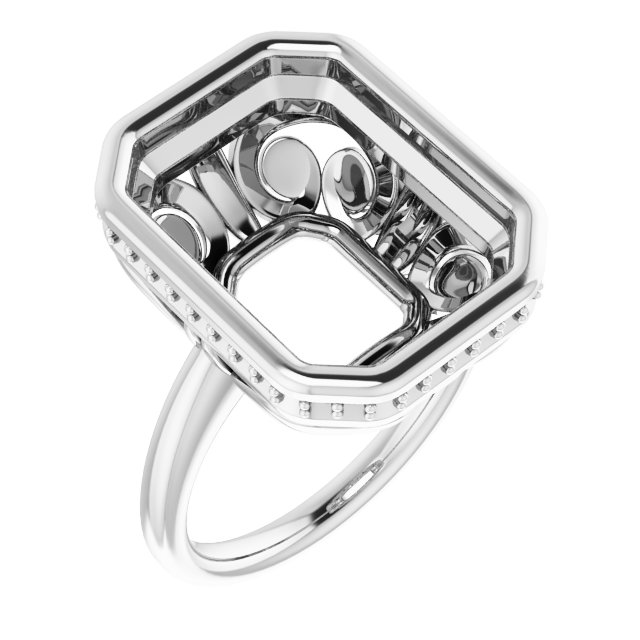 Bezel-Set Hidden Halo-Style Engagement Ring