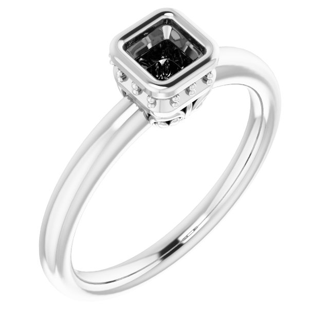 Bezel-Set Hidden Halo-Style Engagement Ring