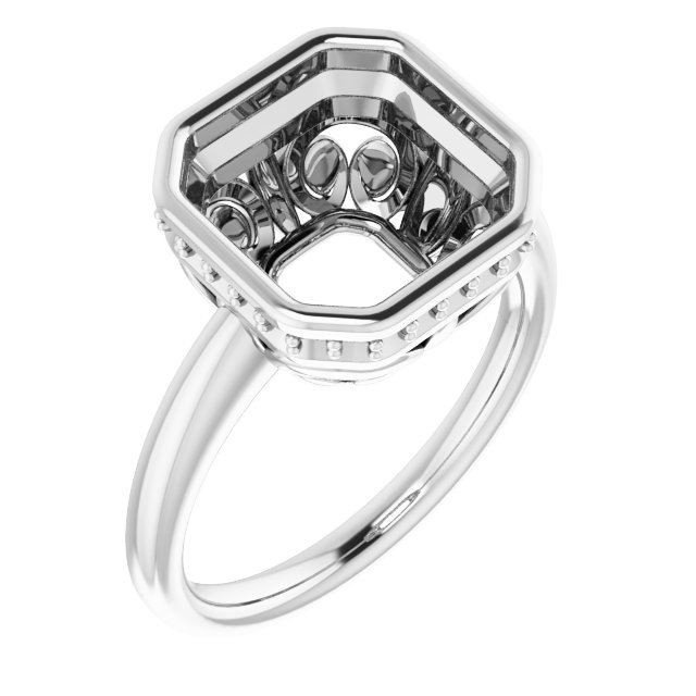 Bezel-Set Hidden Halo-Style Engagement Ring