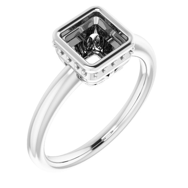 Bezel-Set Hidden Halo-Style Engagement Ring