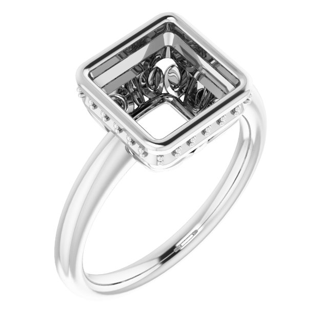Bezel-Set Hidden Halo-Style Engagement Ring