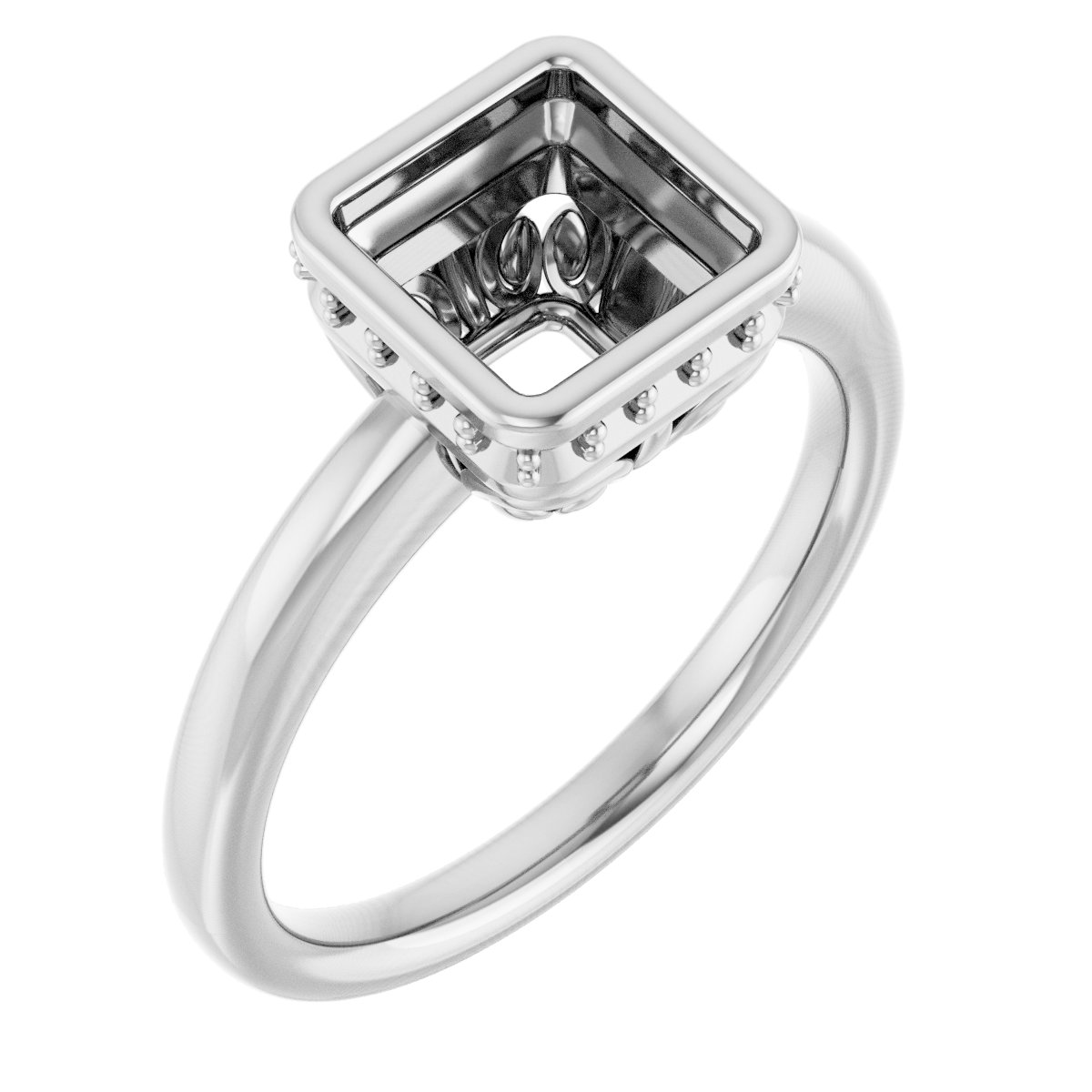 Bezel-Set Hidden Halo-Style Engagement Ring