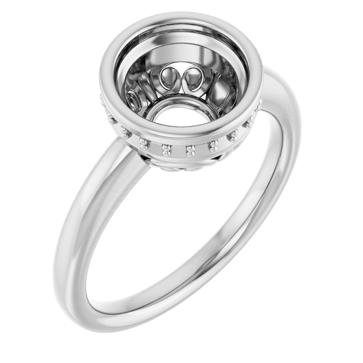 Bezel-Set Hidden Halo-Style Engagement Ring
