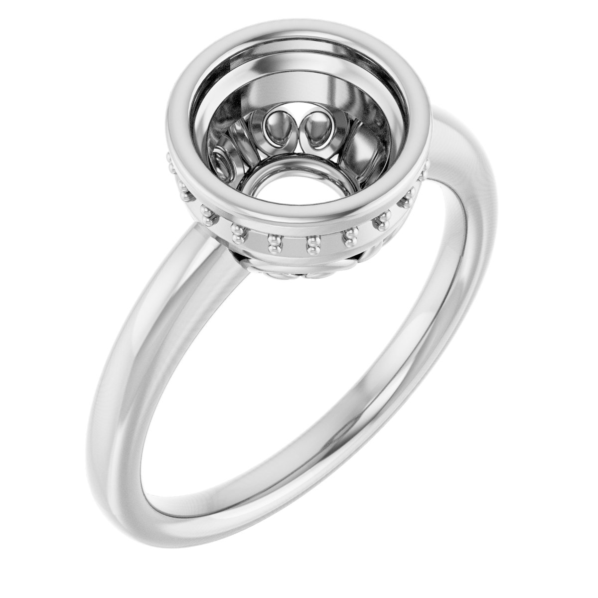 Bezel-Set Hidden Halo-Style Engagement Ring