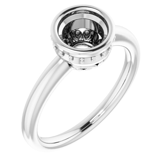 Bezel-Set Hidden Halo-Style Engagement Ring